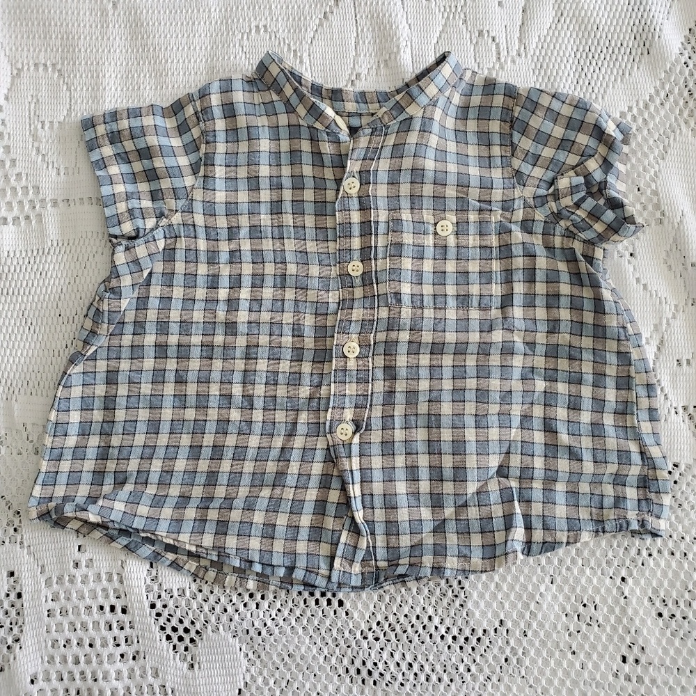 Bonpoint 🍒 baby button down shirt, no collar